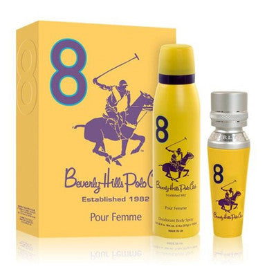 Beverly Hills Polo Club No.8 Eau De Parfum & Deodorant Gift Set (2Pcs) For Women