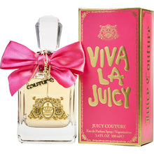 Load image into Gallery viewer, Juicy Couture Viva La Juicy For Woman By Viva La Juicy Find couture in your every day with Viva La Juicy perfume that is a playful, sweet floral fragrance with a delectable dry-down of creamy vanilla caramel and sensual amber.  Notes: Vibrant berries, sweet honeysuckle, and a pucker of mandarin are a liquid luxury for the life of every party!