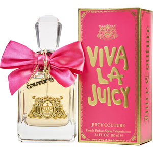 Juicy Couture Viva La Juicy For Woman By Viva La Juicy Find couture in your every day with Viva La Juicy perfume that is a playful, sweet floral fragrance with a delectable dry-down of creamy vanilla caramel and sensual amber.  Notes: Vibrant berries, sweet honeysuckle, and a pucker of mandarin are a liquid luxury for the life of every party!