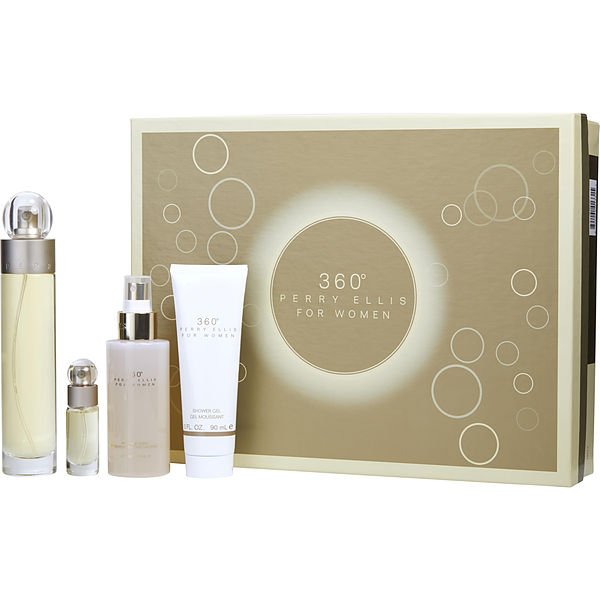 Perry Ellis 360 Eau de Toilette Spray for Women 4 Piece Gift Set