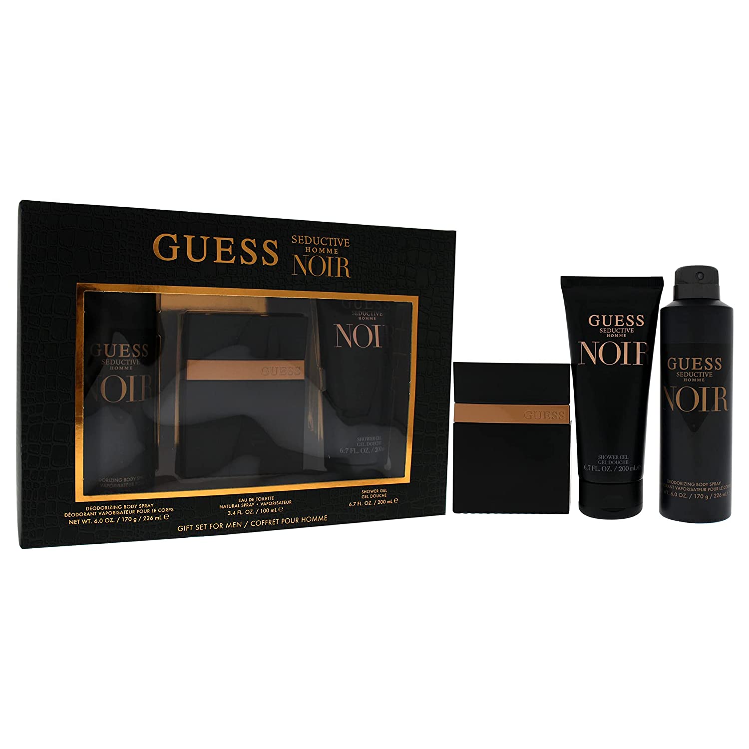 Guess Seductive Noir by Guess EDT Spray for Man 3 Piece Gift Set