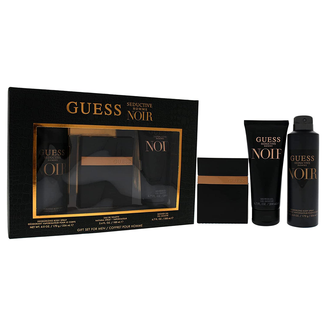 Guess Seductive Noir by Guess EDT Spray for Man 3 Piece Gift Set