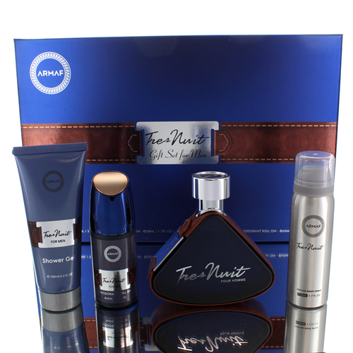 Armaf Tres Nuit Cologne by Armaf, This lovely fragrance for men could well be the ideal aroma for a spring or summer evening out.  Notes: The top notes of lemon, lemon verbena, and iris project a light air of sweetness and freshness to Armaf Tres Nuit. As the name implies, this nuanced fragrance is best worn after the sun goes down. 