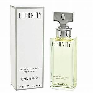 Eternity Perfume by Calvin Klein, Escape into the eternal bliss of the luscious Eternity, a delectable women’s fragrance by Calvin Klein.  Notes:  Top notes of sweet mandarin orange, freesia, sage, and a variety of citrus and green elements introduce the aroma with a powerfully zesty and energetic atmosphere that awakens the senses. Middle notes of marigold, lily-of-the-valley, narcissus, jasmine, rose, violet, carnation, and lily infuse the elixir with a decadent floral bouquet you can’t possibly ignore. 