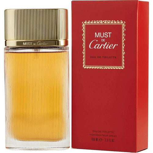 he first fragrance of the Maison Cartier Parfums, Must de Cartier is a concentrate of exuberance and richness that represented a break with olfactory convention: a Green Oriental.  Notes:  Must starts with a unique and surprising note of green mandarin and overdose of galbanum. Seducing notes of sensual jasmine and warm vanilla then come to offset the green freshness. A ?so stylish? perfume of inimitable seduction, the pure excess, Cartier?s Must-Have.