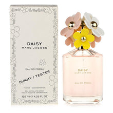 Load image into Gallery viewer, Daisy Eau So Fresh is a bright, floral, fruity fragrance. it radiates with a sunny and sparkling energy.  Notes: Playful with a whimiscal spirit, this version of the original daisy scent radiates with crisp raspberry, sensuous wild rose, and deep and warm plum. Sophisticated but not too serious, daisy eau so fresh captures the vintage flavour of marc jacobs’ feminine, edgy designs.