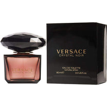 Load image into Gallery viewer, Crystal Noir by Versace is a Amber Floral fragrance for women. Crystal Noir was launched in 2004. The nose behind this fragrance is Antoine Lie. Top notes are Pepper, Ginger and Cardamom; middle notes are Coconut, Gardenia, Orange Blossom and Peony; base notes are Sandalwood, Musk and Amber