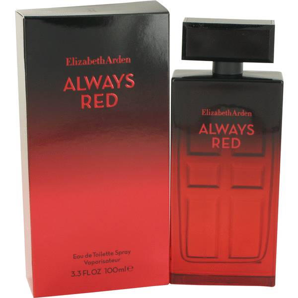 Always Red Perfume by Elizabeth Arden, With floral and sweet accords, Always Red by Elizabeth Arden is a great perfume to wear every day. It came out in 2015, and you will be immediately stricken with the opening notes of passion fruit, plum, and blood orange.  Notes:  The heart brings out aromas of jasmine, rose and pink freesia. Lastly, the base consists of mahogany, amber and praline.