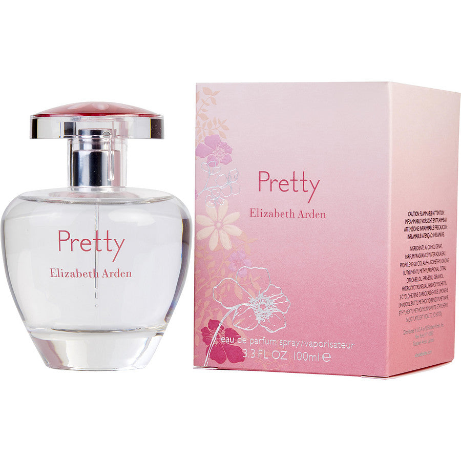 Pretty Perfume by Elizabeth Arden, Designed by the house of Givaudan and launched in 2009, Pretty is nothing if not aptly named. This floral perfume stays close to the skin to bless any look with freshness and feminine grace, ideal for lifting one’s spirits through the day.  Notes:  Mandarin, peach and orange blossom from an invigorating accord of top notes leading effortlessly into the heart of the fragrance