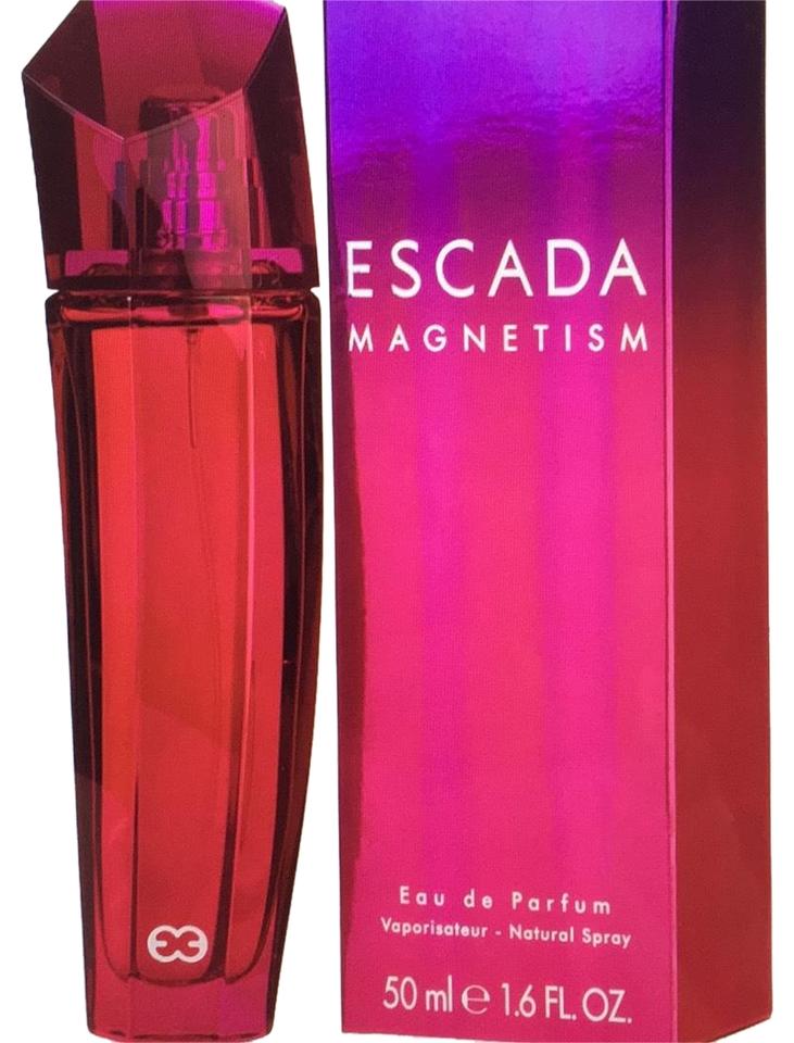 Choose a fragrance that makes you irresistible when you spray on Escada Magnetism Eau de parfum, the women's scent introduced by Escada in 2003. Sweet, juicy pineapple provides a fun, flirty opening, mixing with tangy black currant for an edgy appeal.  Notes: At the heart, florals steal the show, as fresh magnolia and powdery iris dance in the air around you.