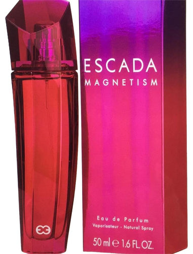 Choose a fragrance that makes you irresistible when you spray on Escada Magnetism Eau de parfum, the women's scent introduced by Escada in 2003. Sweet, juicy pineapple provides a fun, flirty opening, mixing with tangy black currant for an edgy appeal.  Notes: At the heart, florals steal the show, as fresh magnolia and powdery iris dance in the air around you.