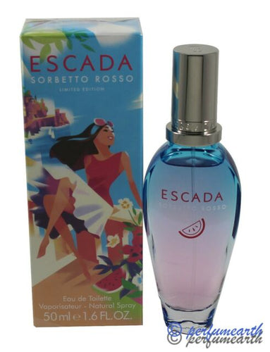 Escada Sorbetto Rosso Eau de Toilette evokes the true spirit of the Amalfi Coast through a unique blend of juicy watermelon fruit and refreshing sea salt for a delicate reminder of a southern-Italian summer.  Escape to the quintessential southern-Italian summer destination to indulge in the Dolce Vita.