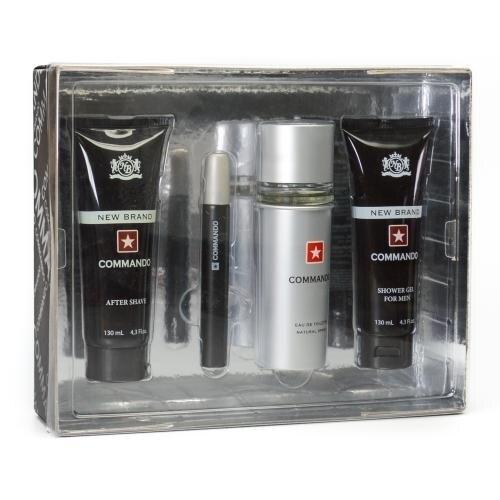 New Brand Commando ( Prestige) Eau De Toilette Spray Gift Set 4 Pieces