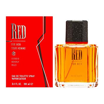 Red Cologne by Giorgio Beverly Hills, Red is a fresh and spicy fragrance for men that was launched in 1991.  Notes: This leathery scent opens with top notes of artemisia, basil, caraway, and bergamot. Its middle notes consist of carnation, jasmine, geranium, rose, juniper berries, and thyme. Its base contains notes of amber, cedar, oakmoss, patchouli, and leather. This fragrance has heavy sillage and is long-lasting.