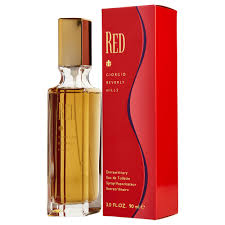 ed Perfume by Giorgio Beverly Hills, Red is an oriental floral fragrance for women that was launched in 1989.  This fragrance was created by perfumer Bob Aliano.  Notes:  It has top notes of bergamot, osmanthus, ylang-ylang, orange blossom, peach, black currant, hyacinth, aldehydes, and cherry. Its middle notes consist of carnation, rose, 