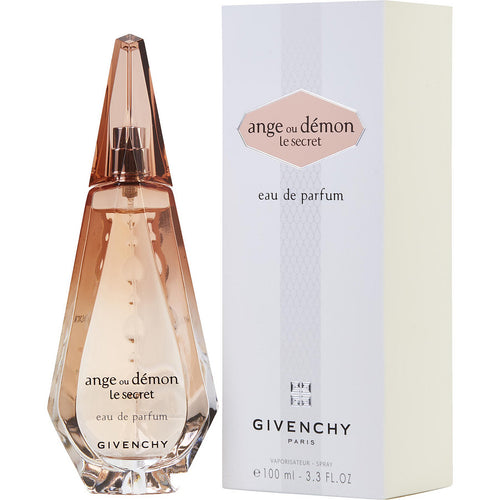 Ange Ou Demon Le Secret Perfume by Givenchy, Ange Ou Demon Le Secret by Givenchy is a dazzling reinterpretation of the brand’s original Ange Ou Demon scent.  Notes: Introduced in 2009, the perfume is a limited-edition fragrance that is soft, slightly spicy, and completely mesmerizing. Its tart cranberry top note brings with its white flowers and Italian winter lemon.