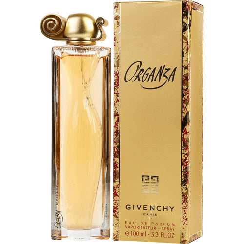Organza Perfume by Givenchy, Organza is a testament to the beauty present in every woman.  This lush oriental floral scent is sensuous yet delicate, sweet but also warm and inviting.  Notes:  It opens with top notes of gardenia, bergamot, orange blossom, nutmeg, and fresh greens.  The luxuriant heart is a lush bouquet comprised of honeysuckle, iris, peony, tuberose, and jasmine, with hints of walnut for balance.  Rich, deep base notes of vanilla, amber, guiac woo