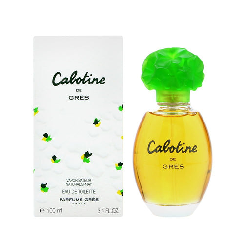 Cabotine Perfume by Parfums Gres, Become enchanted by the lush decadence of Cabotine, a revitalizing women’s fragrance.  This light yet invigorating blend mixes green, floral and woody accords for a refreshing, intoxicating perfume that’s sure to turn heads.  Notes:  Top notes of juicy peach, dark plum, blackcurrant, and tangerine
