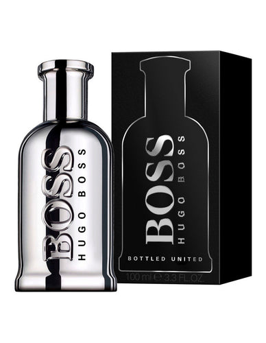 BOSS BOTTLED UNITED is the olfactive encapsulation of an inner-city football pitch, combining the freshness of the outdoors with the urban warmth of woody notes.  Wild buchu plant notes open an invigorating game and are energized by fresh spearmint.  Sensual and warm woody notes round up the scent to give sensuality and strength.