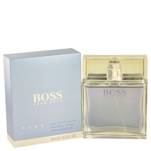 Boss Pure Cologne by Hugo Boss, Strong and reflecting the simple purity of freshwater, Boss Pure is a men's fragrance that combines citrus and green accords for a revitalizing masculine scent. Application to pulse points reveals notes of Mediterranean citrus and fig water.  Notes: The composition develops more with hyacinth and lily in the middle before concluding with endnotes of Massoia wood. W