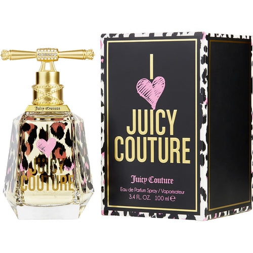 I Love Juicy Couture Perfume by Juicy Couture, Let the world know you don’t love half-heartedly with I Love Juicy Couture, a vivacious women’s fragrance. This tantalizing perfume blends floral, fruity and musky accords for a sweet and feminine treat that is a guaranteed head-turner.  Notes: Top notes of candy red apple, citrus mandarin orange and red currant introduce the scent with a lively, sunny composition that inspires boundless energy. 