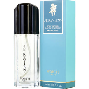 Je Reviens Perfume by Worth, Je Reviens, introduced in 1932, is a feminine perfume for the woman who enjoys classic fragrances. Vivacious bergamot and lemon are the top notes, their fruity zest softening into orange blossom, jasmine, and aldehydes.  Notes: Floral middle notes of narcissus, orris root, lilac, hyacinth, ylang-ylang and rose lend a deep, sensuous aroma. 