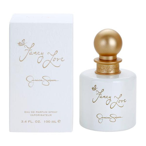 Fancy Love Perfume by Jessica Simpson, Fancy Love is a aldehydic and floral perfume launched in 2009 and designed by Celine Barel. This elegant perfume opens with champagne, citrusy bergamot and peach blossom. The subtle fresh notes of peony, rose, lotus, jasmine and frangipani swirl together in the middle. The scent concludes with patchouli, amber, musk and a combination of woodsy notes in the base.