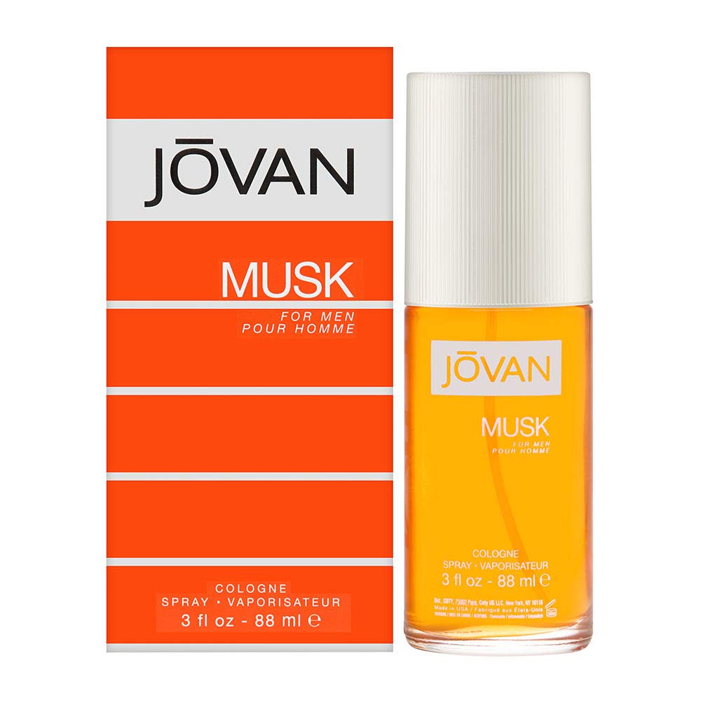 Jovan Musk Cologne by Jovan, Jovan Musk cologne was launched in 1973, and since then, has become almost synonymous with “musk.” This popular classic will remind you of your youth, yet still remains a seductive embellishment for the more worldly man.  Notes: It starts off with a manly soapiness, comprised of lemon, lime, pepper, and carnation. Heart notes of aromatic lavender, spearmint, and exotic spices