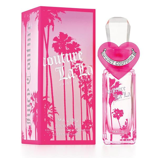 Juicy Couture Malibu Perfume by Juicy Couture, Juicy Couture Malibu is a sparkling perfume to match your dazzling personality. Joyful and free-spirited, it lets your confidence shine.  Notes: The top notes are a refreshing blend of summer fruits. Green apple, tangerine, pink passionfruit, watermelon, and black currants provide a succulent kick of energy. Wild rose, water lily, frangipani, and jasmine