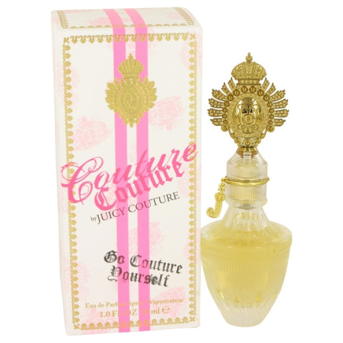 Couture Couture Perfume by Juicy Couture, Introduced in 2009, Couture Couture by Juicy Couture is a delectable celebration of sweet, floral fragrances.  Notes: A perfume for all seasons, this glamorous scent can be worn during the day or night. The top notes make an entrance with a citrus medley of mandarin orange, grapefruit, and African orange flower. The heart notes create a lovely composition of jasmine, plum, and honeysuckle. 