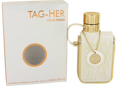 Armaf Tag Her Perfume by Armaf, Armaf launched Armaf Tag Her as an oriental floral perfume for women.   Notes:  The innovative scent combines soft spices, musk and white florals to create a sensual, intoxicating experience. It starts off strong with top notes of pink pepper, bergamot and neroli. 