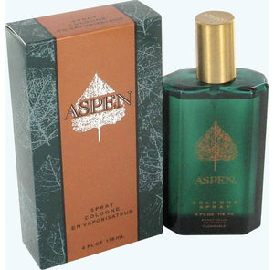 Aspen Cologne by Coty, Clean, fresh and masculine, Aspen by Coty is a subtle fragrance for men. Its classic scent emulates a wintery pine forest, crisp and earthy.  Notes:  It opens with top notes of galbanum and green, enhanced by citrusy bergamot and lemon. The fragrance settles into a cacophony of wildflowers