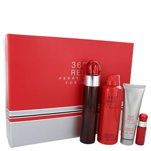 360 Red Perry Ellis Eau de Toilette Spray 4 Piece Gift Set 100ml / 3.4 OZ. For Man