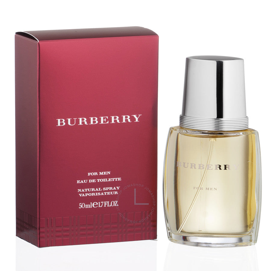 Burberry for men eau de toilette is a fresh and aromatic fragrance.  Launch date: 1995  Notes:  Burberry classic is classified as a sharp, spicy, lavender, amber fragrance. This masculine scent possesses a blend of mint, lavender, sandalwood, cedar, and rich amber.  The scent features bright top notes of bergamot, combined with the summer scents of lavender and mint; heart notes of moss, geranium and sandalwood add depth and vitality and warm notes of amber, cedar wood and tonka smooth the base.