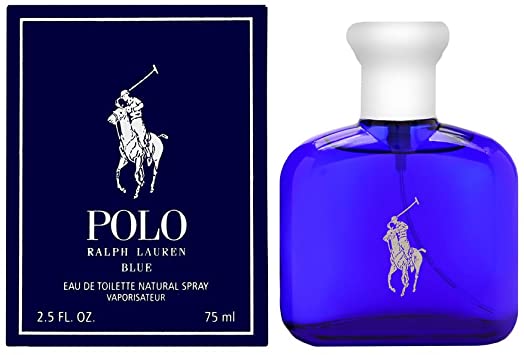 Polo Blue Cologne by Ralph Lauren, Released in 2003, Polo Blue is yet another exciting take on the acclaimed fragrance series.  Notes: This fruit-filled, woodsy blend, designed by perfumers Carlos Benaim and Christophe Laudamiel, features top notes of cucumber, melon, and mandarin orange. Herbaceous notes of sage, basil, and geranium make up the heart of this fragrance, 