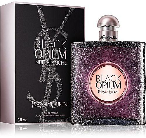 Black Opium Nuit Blanche Perfume by Yves Saint Laurent, Become entranced by the dark seduction of Black Opium Nuit Blanche, a sensual women’s fragrance by Yves Saint Laurent.  Notes: This mesmerizing perfume immediately grabs your attention with its rich sweet and spicy accords. Top notes of anise, bourbon pepper and rice open the scent with an exotic touch, while heart notes of coriander, pink peony