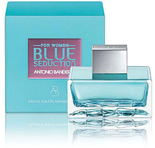 Blue Seduction Perfume by Antonio Banderas, Bearing the name of Antonio Banderas, this women’s fragrance from 2008 is designed to entice and attract with a fresh, aquatic accord,  Notes: Starting with the marine blue bottle and packaging. Melon, bergamot and violet leaf comprise a sugary top that opens the way to a stylishly romantic heart of floral notes such as peony, jasmine, and lily-of-the-valley. Sweet to the end, the base invokes raspberry, patchouli, and benzoin.