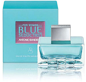 Blue Seduction Perfume by Antonio Banderas, Bearing the name of Antonio Banderas, this women’s fragrance from 2008 is designed to entice and attract with a fresh, aquatic accord,  Notes: Starting with the marine blue bottle and packaging. Melon, bergamot and violet leaf comprise a sugary top that opens the way to a stylishly romantic heart of floral notes such as peony, jasmine, and lily-of-the-valley. Sweet to the end, the base invokes raspberry, patchouli, and benzoin.