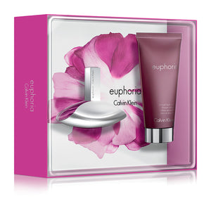 Enhance your allure with the sweet scent of fresh flowers by wearing Euphoria by Calvin Klein.  Notes: Containing notes of black violet, pomegranate, black orchid, mahogany wood, persimmon, and lotus blossom, this perfume for women is perfect for romantic nights out with that special someone.