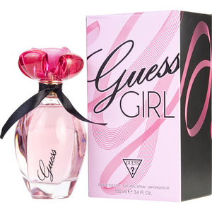 Guess Girl Perfume by Guess, Introduced in 2013, Guess Girl is an homage to youthful spirit and sensuousness. Conceived for the young and the young-at-heart, its appeal is fruity, floral, fresh, and feminine.  The opening notes include a burst of sweet raspberry and wisps of bergamot citrus and ripe melon.