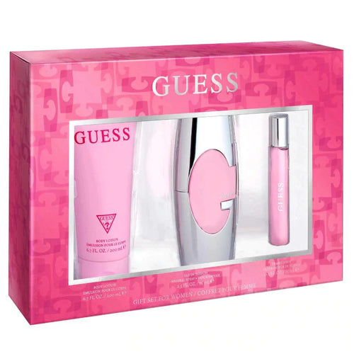 Guess Pink by Guess  3 Piece Gift Set Eau de Toilette Spray for Women