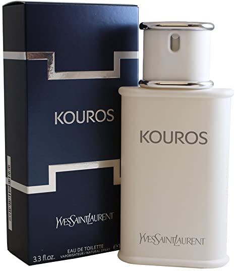 Kouros Cologne by Yves Saint Laurent, In 1981, Kouros cologne came onto the scene. There is a diverse array of notes featured in its composition.  Notes: Clary sage, artemisia, bergamot, coriander and aldehydes are the notes at the top of the profile. Geranium, jasmine, cinnamon, carnation, vetiver, orris root and patchouli exist in the middle. Vanilla, civet, amber, leather, honey, oak moss, musk and tonka bean close everything out within the base.