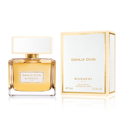 A precious concentrate, an elixir of dazzling radiance. A goddess at the summit of her luminous powers. A sensation of gentle warmth on the skin, the whisper of a lightly scented breeze.  Notes:  The original Dahlia Divin fragrance has additional notes of sensuous rose woven in with a powdery light mimosa.  A spellbinding divine caress. Scintillating fragments of gold adorn the bottle.