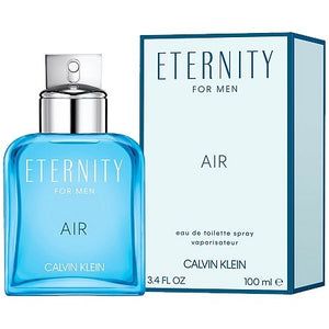 Eternity Air Cologne by Calvin Klein, Launched in 2018 as an aromatic Fougere for men.  Style: Eternity Air by Calvin Klein is a superb marine fragrance that is perfect to wear on warm, sunny days.  Notes: Sea notes and ozonic notes begin the scent with the bracing facets of juniper berries and sweet mandarin orange. 