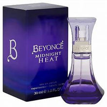 Load image into Gallery viewer, ﻿Beyonce launches the latest, more sensual than the previous one Midnight Heat. Midnight Heat exudes passion in the air and embodies excitement of hot summer nights. Notes: Top notes are delicious, fruity flavors of Star Fruit and Plum which gradually lead to notes of Orchid, Purple Peony and Black Tulips at the heart. The woody base exudes warmth with notes of Sandalwood, Amber and Patchouli.