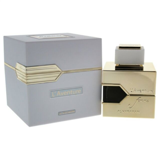 L'aventure Femme Perfume by Al Haramain, Summery and Sophisticated, L’Aventure Femme is an intriguing fruity floral composition that layers fresh, sweet accords of tropical fruit and flowers over a beautifully balanced woody musk base. The opening is a juicy, bright blend of pineapple, black currant and wild berries mingled with citrus-aromatic 