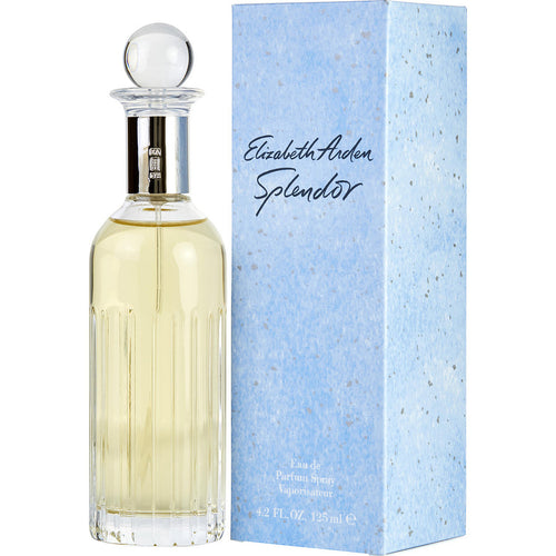 Splendor Perfume by Elizabeth Arden, Splendor, a lovely combination of floral and green notes, was launched in 1998 by Elizabeth Arden.  Notes:  The blend opens with sweet, bright top notes of wisteria, peony, and bergamot. Floral middle notes consist of rose, lily, and magnolia. Closing the blend are warm base notes of amber, sandalwood, and cedar. This classic blend will enchant and inspire you while catching the attention of anyone you meet.
