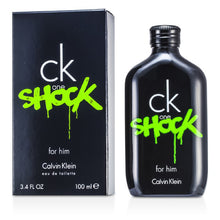 Load image into Gallery viewer, Ck One Shock Cologne by Calvin Klein, You will be shocked to smell how refreshing Ck One Shock from Calvin Klein is.    Notes: It opens with notes of fresh cucumber and citrusy clementine. There is also an accord with the distinct aroma of an energy drink. The heart is where you get cardamom, black pepper, and black basil. All of this comes on a base consisting of ambrene wood, musk, tobacco, and patchouli.