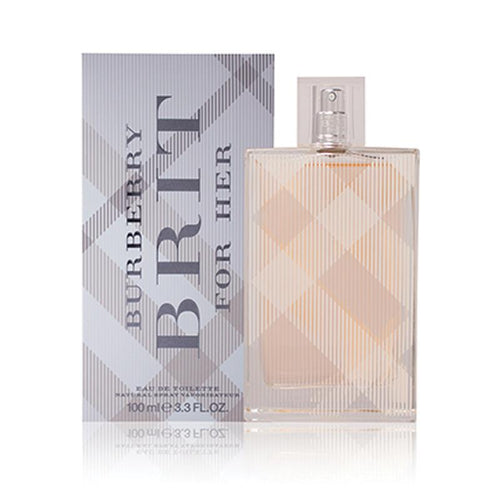 Combination of sweet and fresh tones, the Burberry Brit Eau de Toilette Spray for women is absolutely sensual and stimulating.  Notes: Crafted in the year 2004, this Burberry fragrance starts with fresh-fruity notes of Green Almond, Lemongrass, Pear, and Lime at the top. The heart unites whiffs of Almond, Sugar, and Peony for a sweet and exotic aroma that excites the senses. Comforting Vanilla, woody Mahogany, and balmy Amber merge at the base of the fragrance for a soft, seductive scent that lingers on.