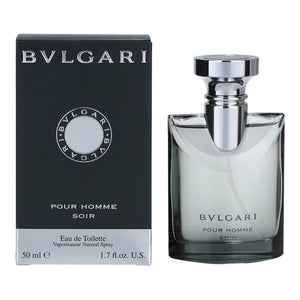 Bvlgari Pour Homme Soir is a modern signature scent for sophisticated gentlemen, offering a confident and clean scent profile.  Notes:  This 2006 men's fragrance catches attention with botanical papyrus, an unusual top note that draws you in for more. The scent of strong, fresh-brewed Darjeeling tea pairs perfectly with citrusy bergamot for an aromatic, aggressive heart.  Style:
